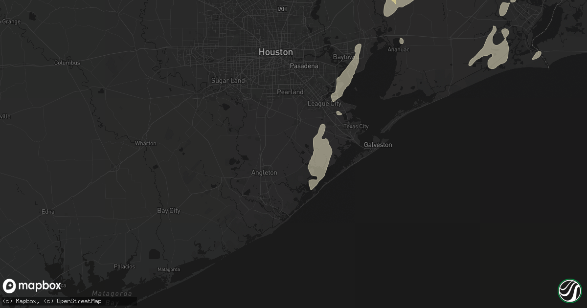 Hail map in Liverpool, TX on July 22, 2026