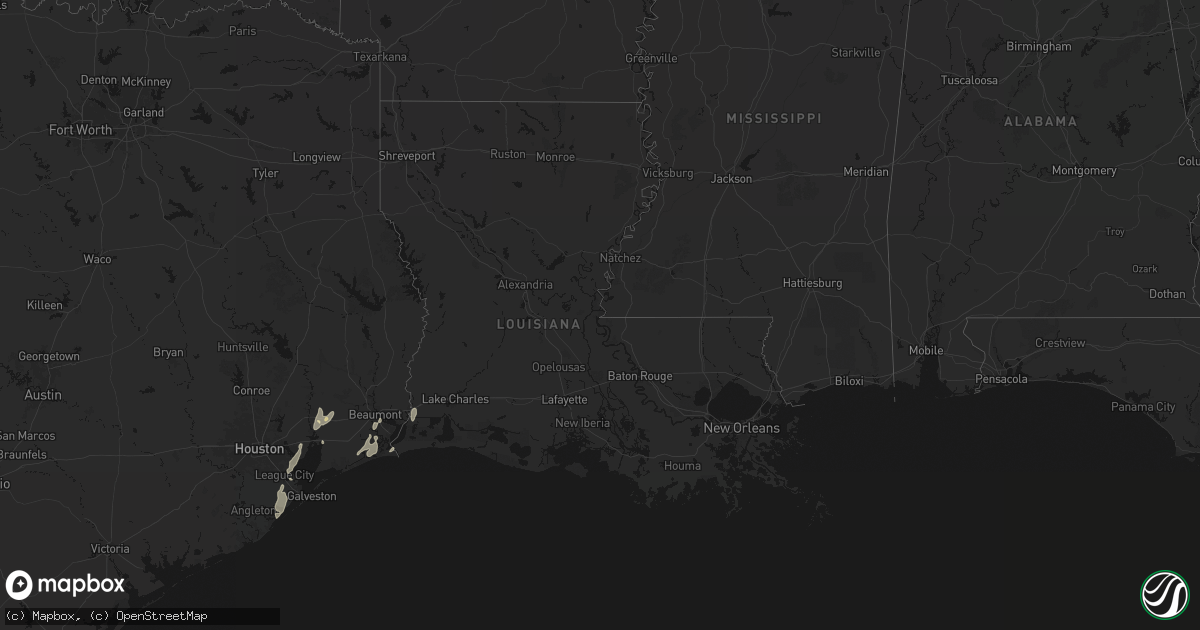 Hail map in Louisiana on July 22, 2026