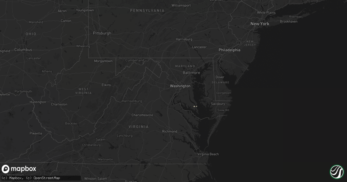 Hail map in Maryland on July 22, 2026