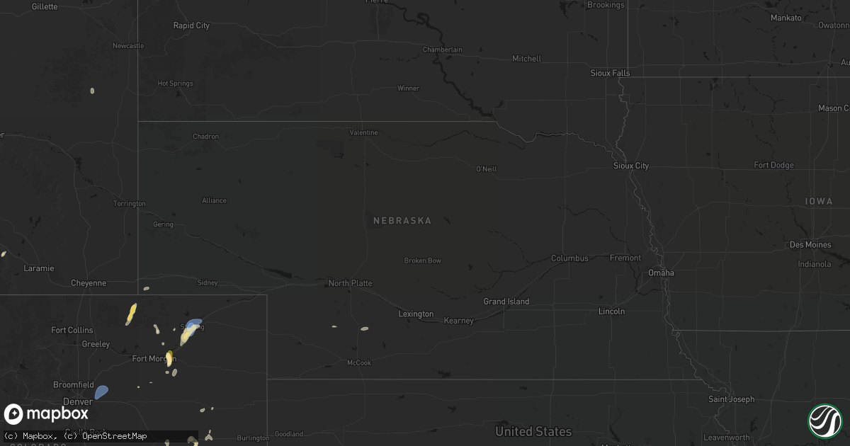 Hail map in Nebraska on July 22, 2026