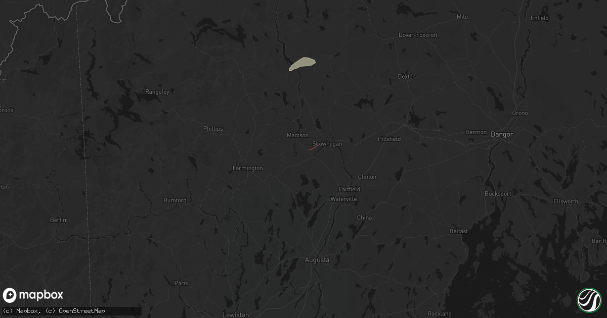 Hail map in Norridgewock, ME on July 22, 2026