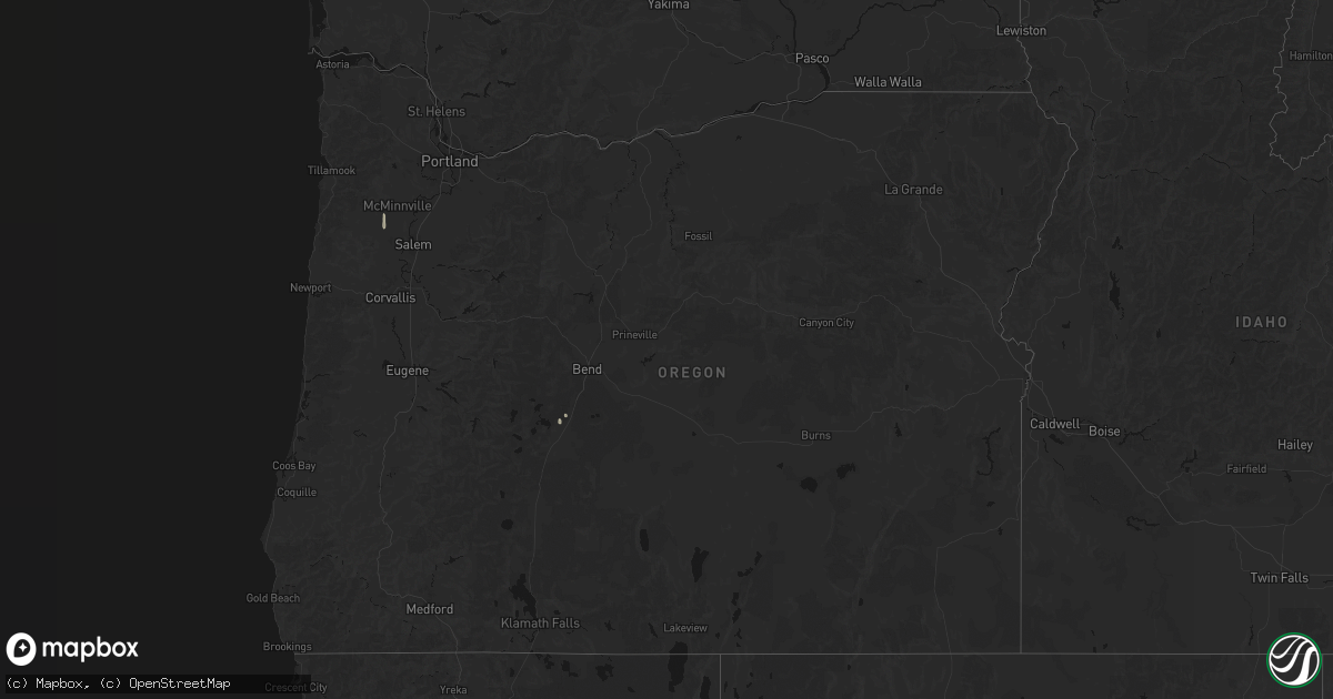 Hail map in Oregon on July 22, 2026