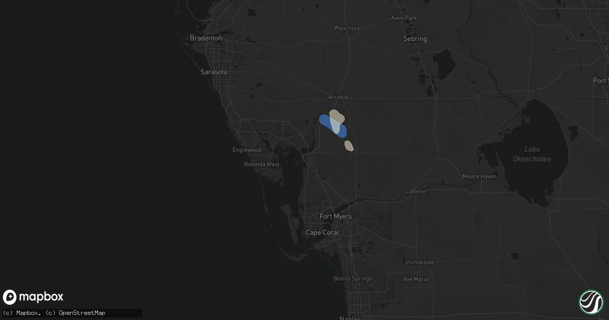 Hail map in Punta Gorda, FL on July 22, 2026