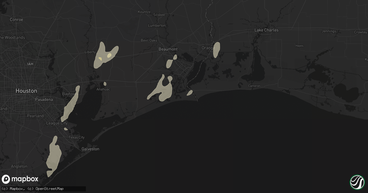 Hail map in Sabine Pass, TX on July 22, 2026