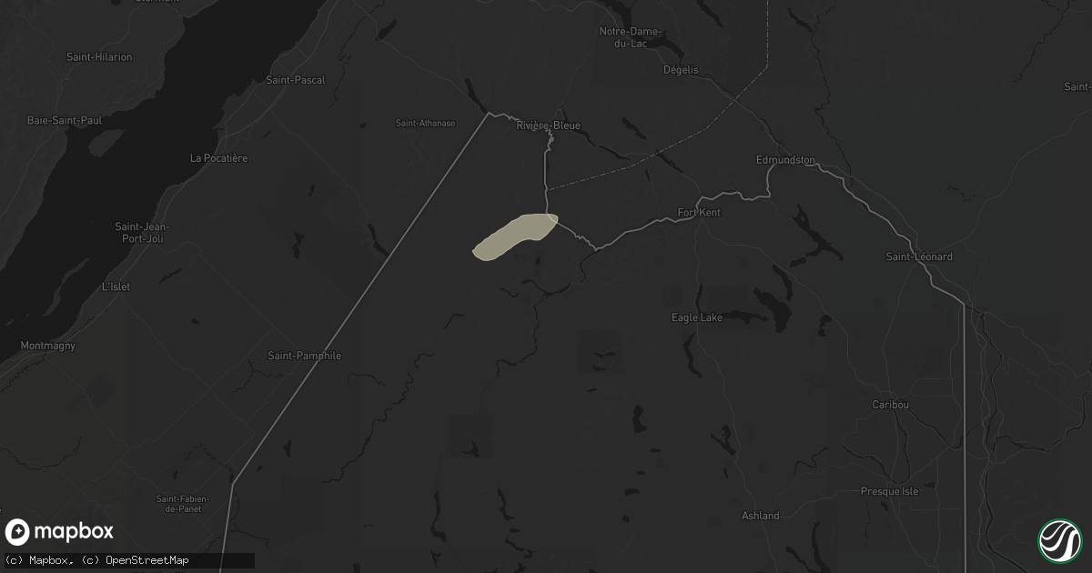 Hail map in Saint Francis, ME on July 22, 2026