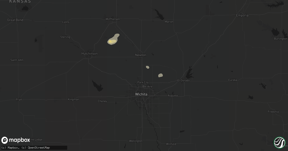 Hail map in Valley Center, KS on July 22, 2026