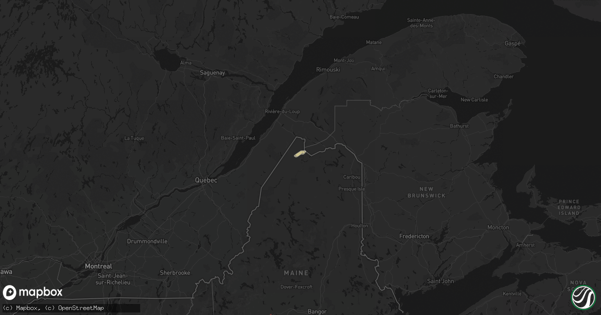 Hail map on July 22, 2026