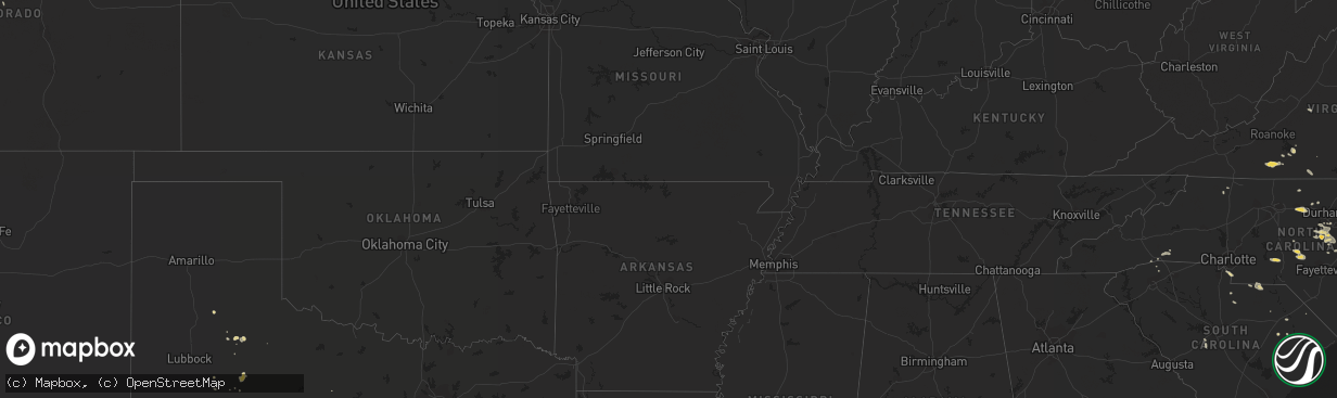 Hail map on July 23, 2012