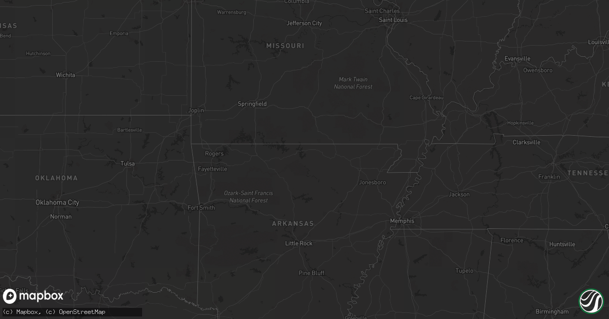 Hail map on July 23, 2012
