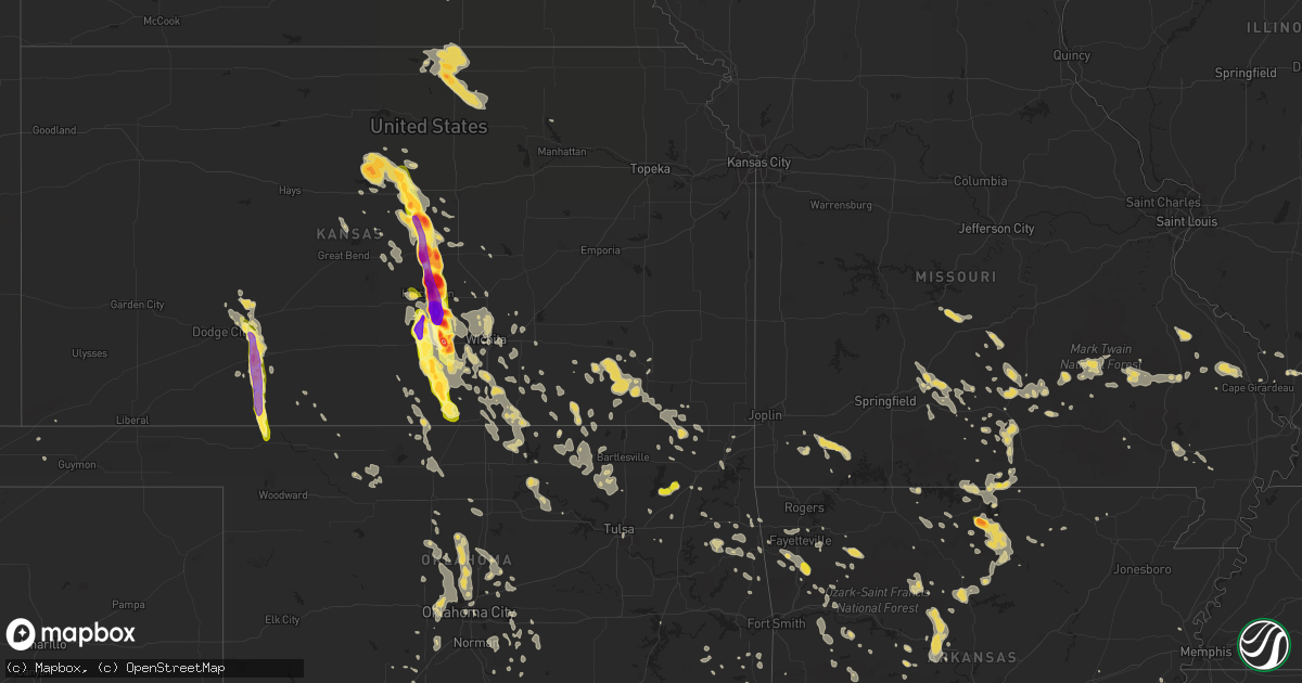 Hail map on July 23, 2013