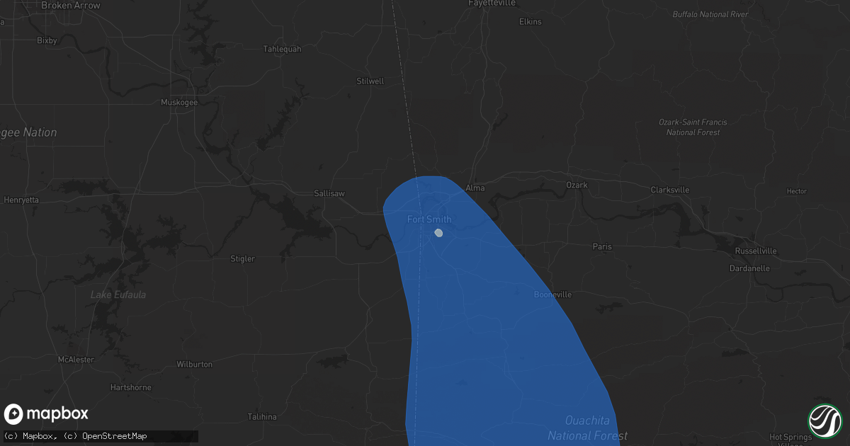 Hail map in Fort Smith, AR on July 23, 2014