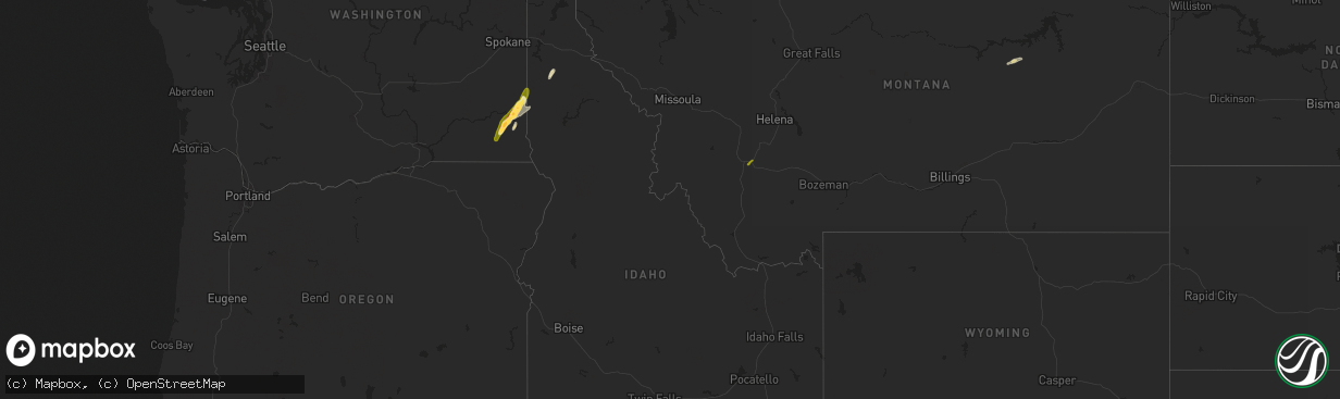 Hail map in Idaho on July 23, 2014