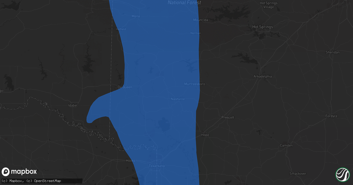 Hail map in Nashville, AR on July 23, 2014