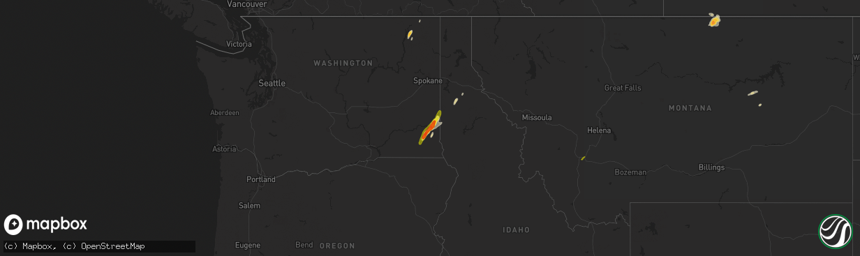 Hail map on July 23, 2014