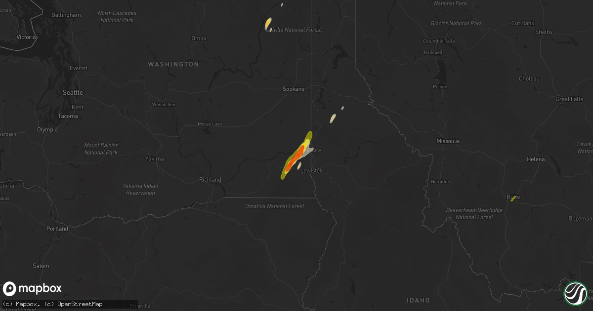 Hail map on July 23, 2014