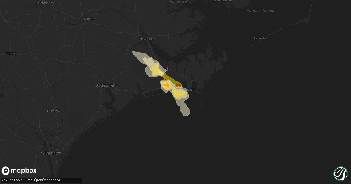 Hail map in Atlantic Beach, NC on July 23, 2015
