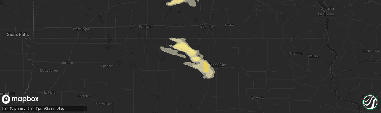 Hail map in Forest City, IA on July 23, 2015