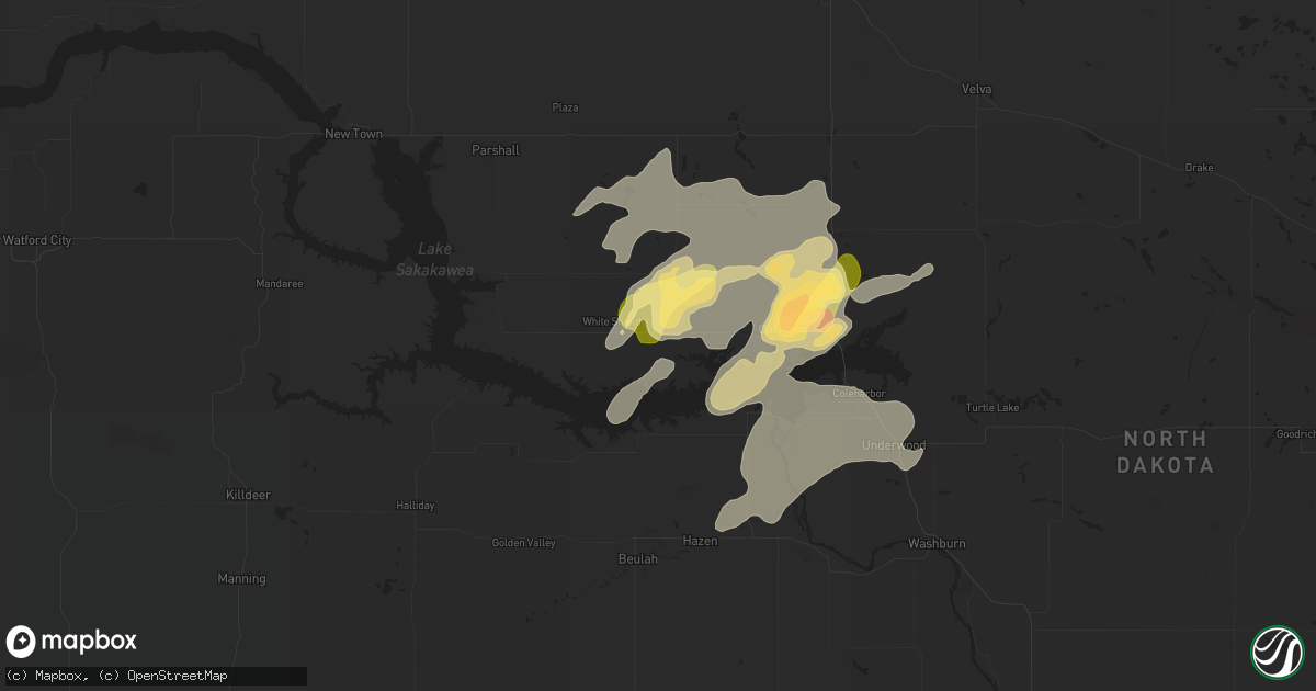 Hail map in Garrison, ND on July 23, 2015