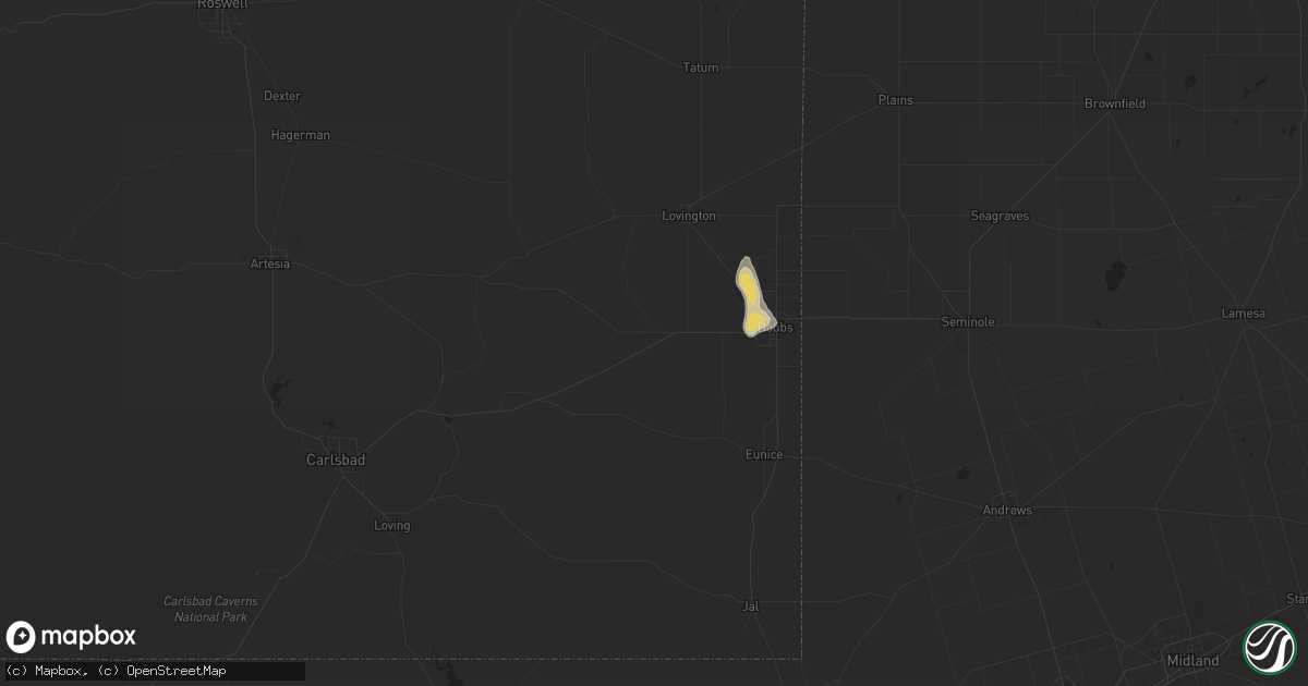 Hail map in Hobbs, NM on July 23, 2015