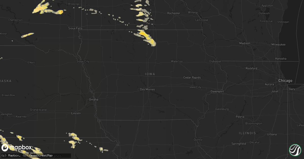 Hail map in Iowa on July 23, 2015