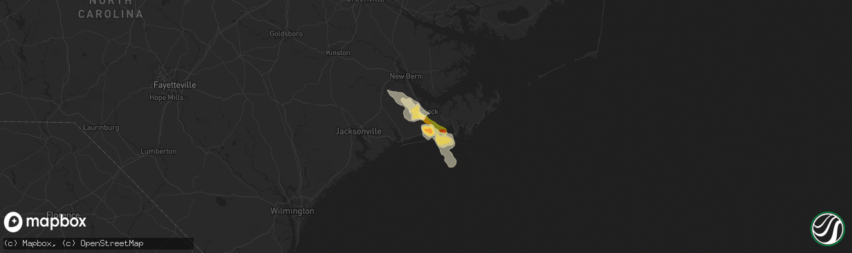 Hail map in Newport, NC on July 23, 2015