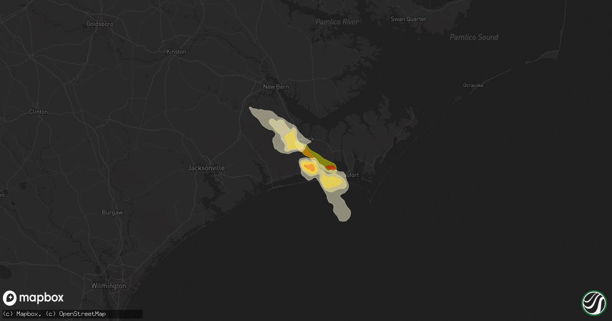 Hail map in Newport, NC on July 23, 2015