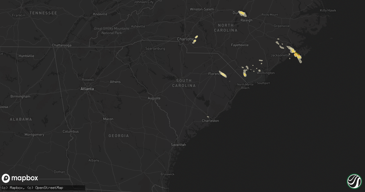Hail map in South Carolina on July 23, 2015