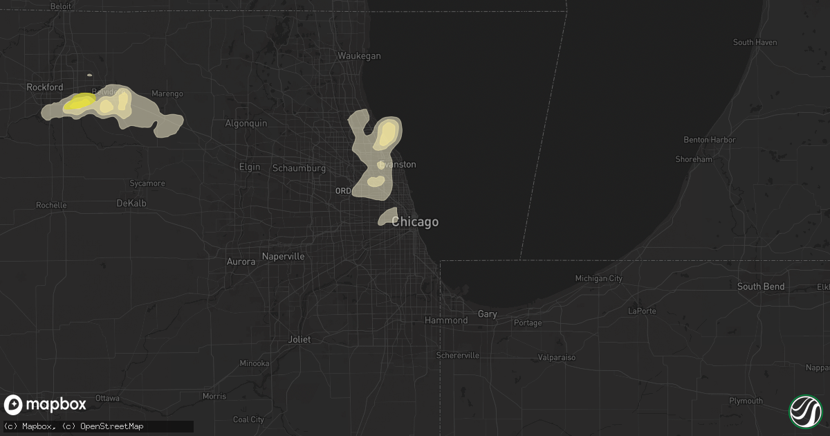 Hail map in Chicago, IL on July 23, 2016