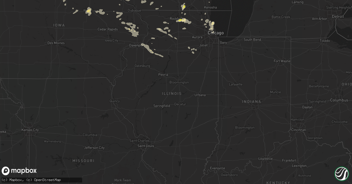 Hail map in Illinois on July 23, 2016