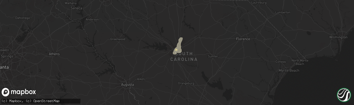 Hail map in Columbia, SC on July 23, 2017