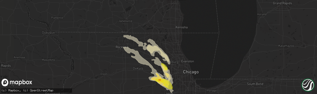 Hail map in Crystal Lake, IL on July 23, 2017