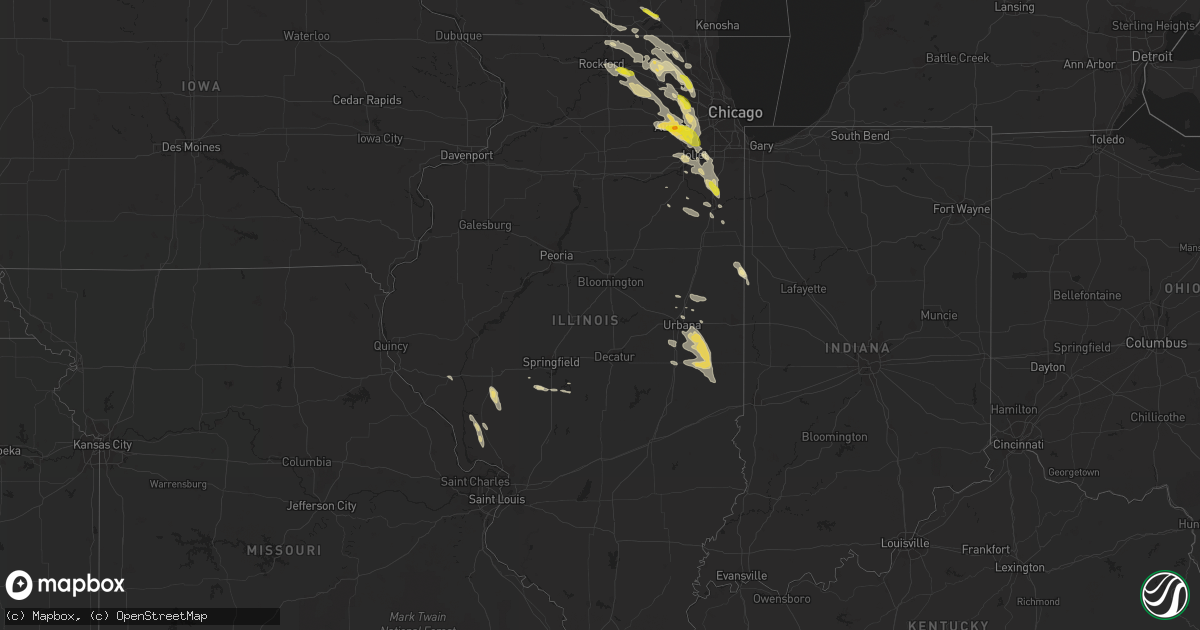 Hail map in Illinois on July 23, 2017