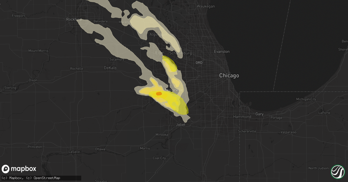 Hail map in Naperville, IL on July 23, 2017