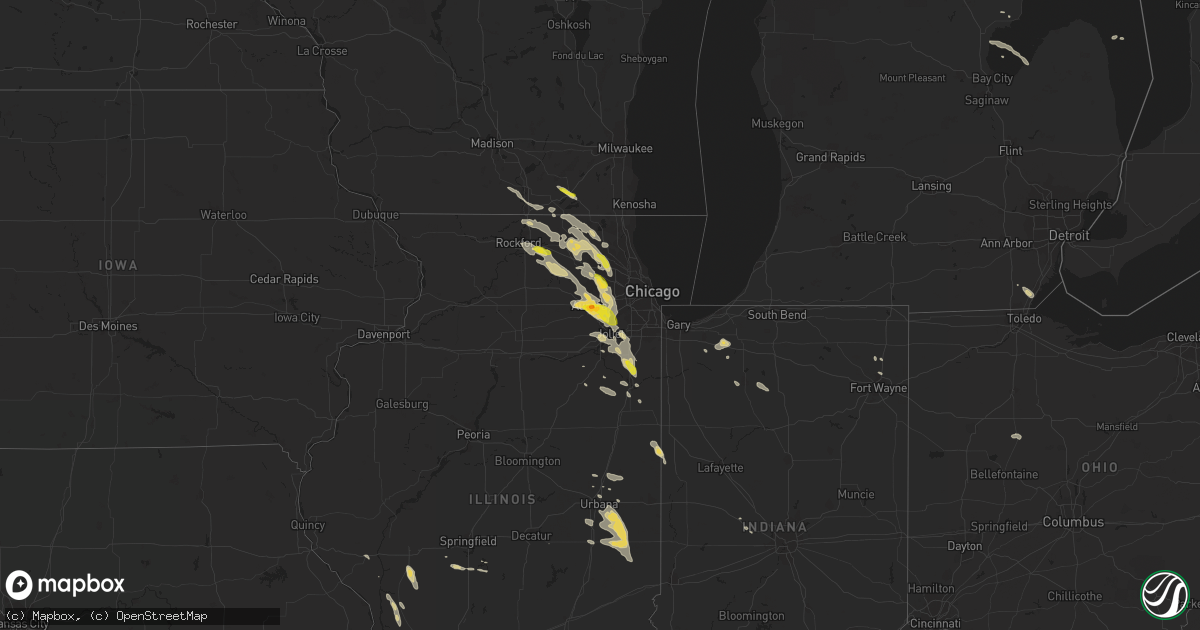 Hail map on July 23, 2017