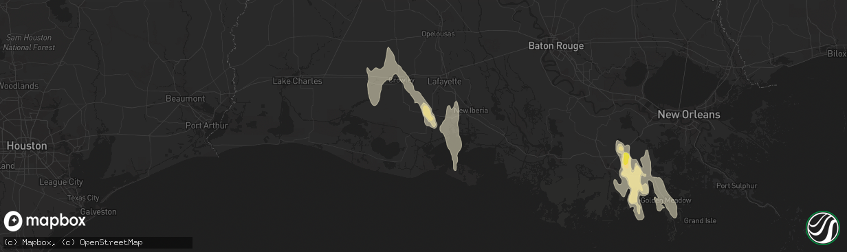 Hail map in Abbeville, LA on July 23, 2018