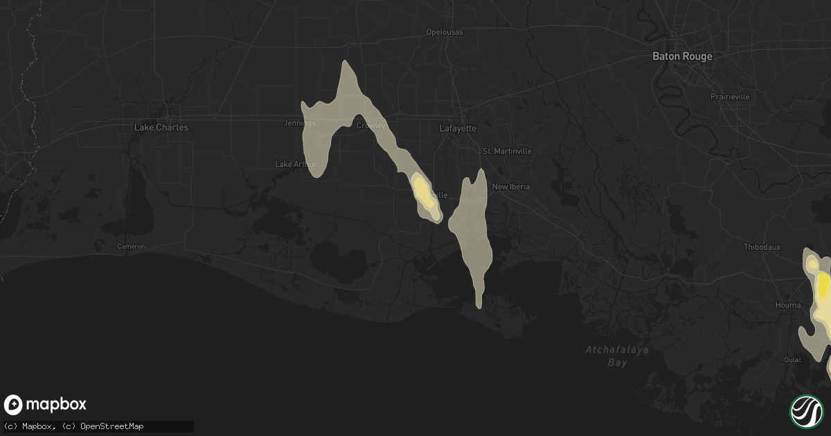 Hail map in Abbeville, LA on July 23, 2018