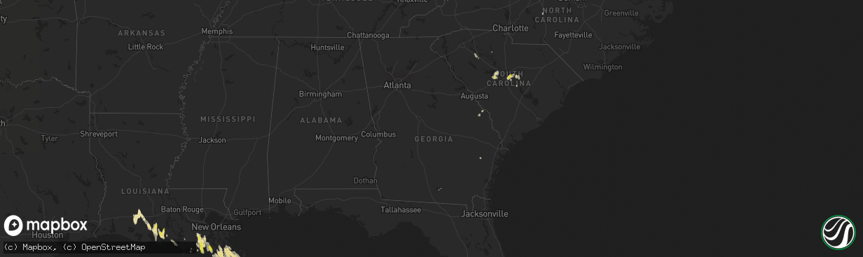 Hail map in Georgia on July 23, 2018