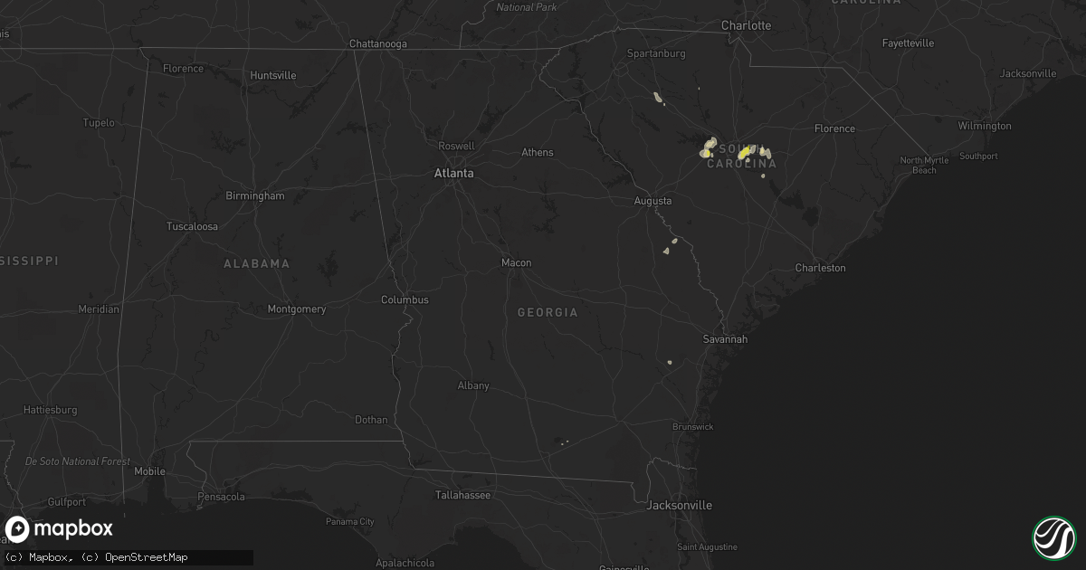 Hail map in Georgia on July 23, 2018