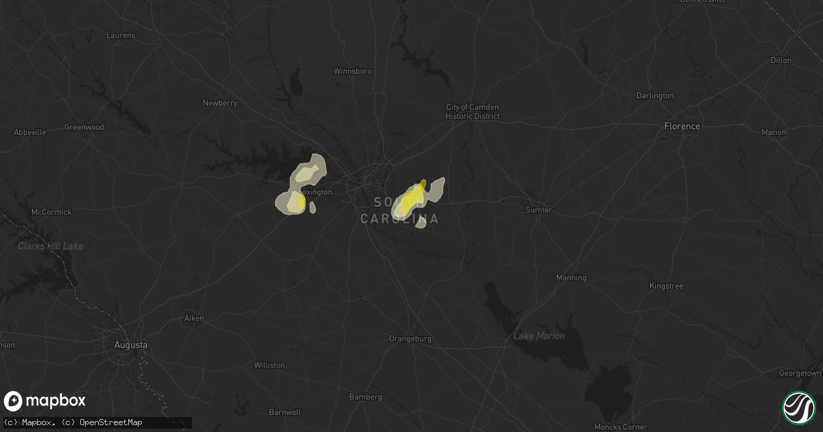 Hail map in Hopkins, SC on July 23, 2018