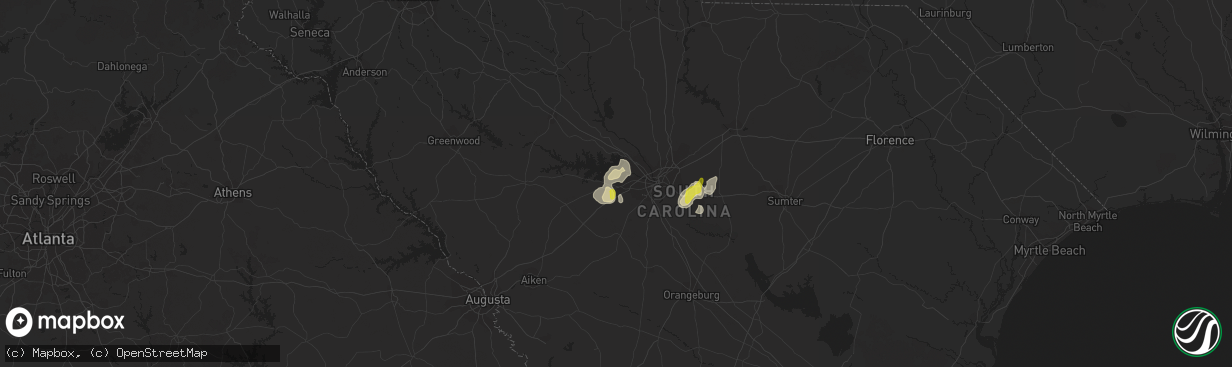 Hail map in Lexington, SC on July 23, 2018