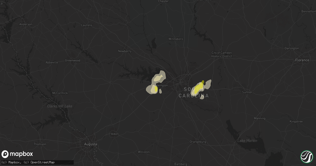 Hail map in Lexington, SC on July 23, 2018
