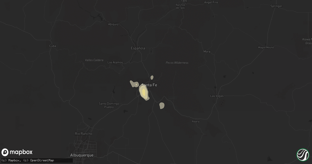 Hail map in Santa Fe, NM on July 23, 2018