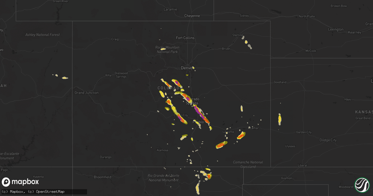 Hail map on July 23, 2018
