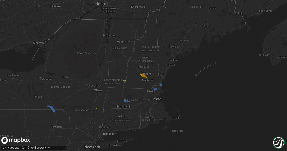 Hail map on July 23, 2020