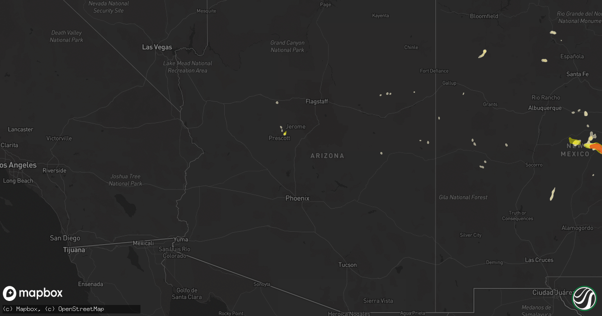 Hail map in Arizona on July 23, 2021