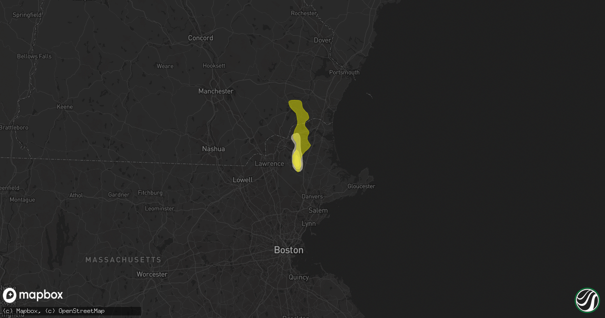 Hail map in Georgetown, MA on July 23, 2021