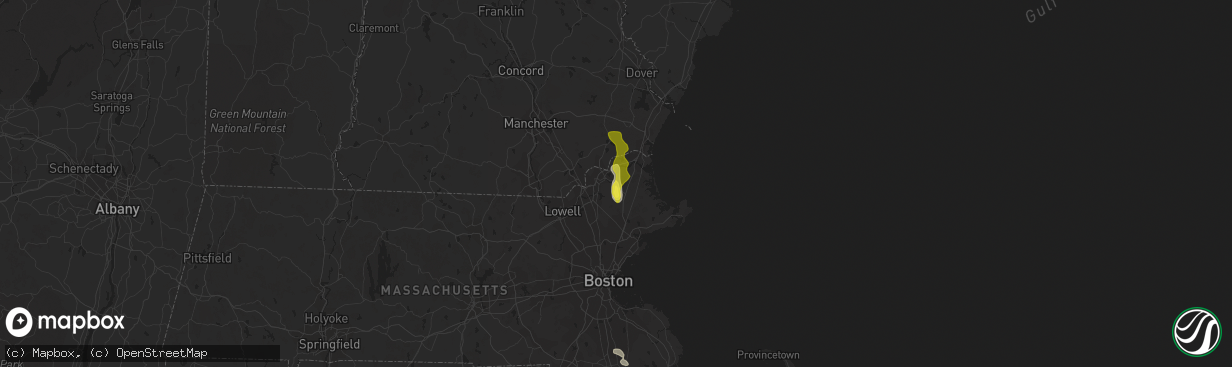 Hail map in Groveland, MA on July 23, 2021