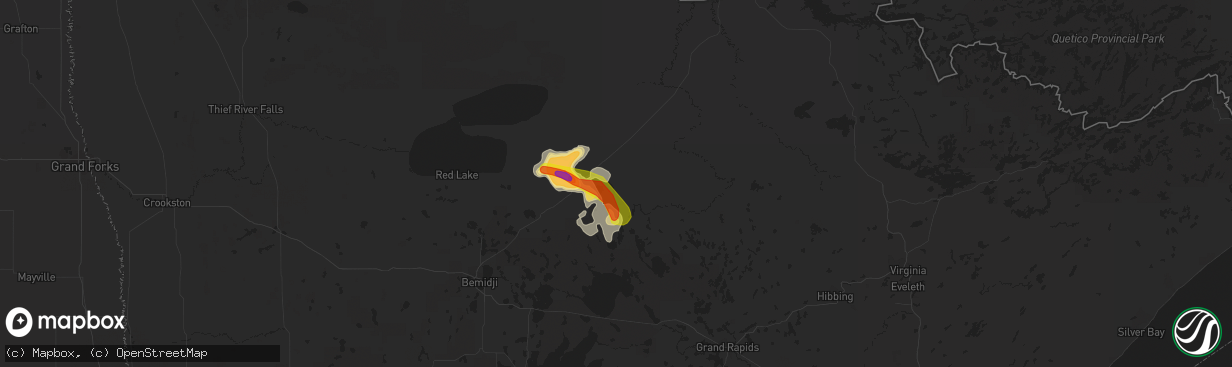 Hail map in Northome, MN on July 23, 2021