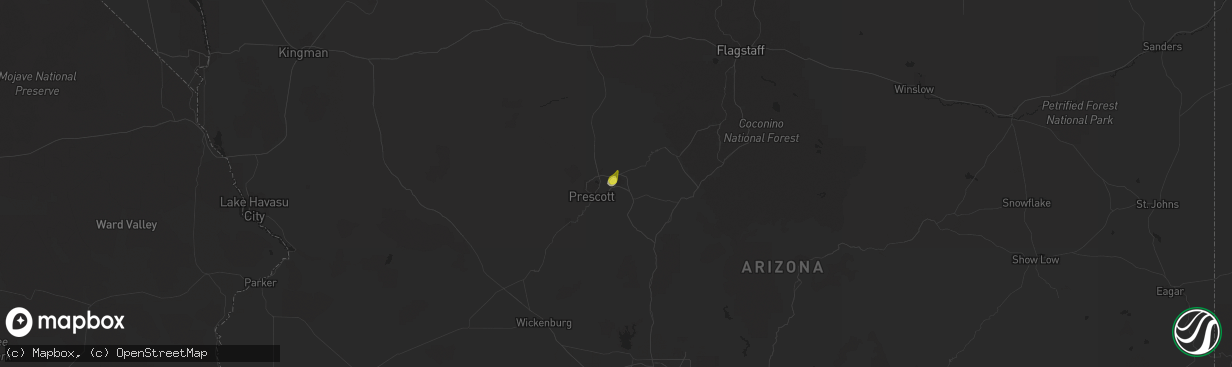 Hail map in Prescott Valley, AZ on July 23, 2021