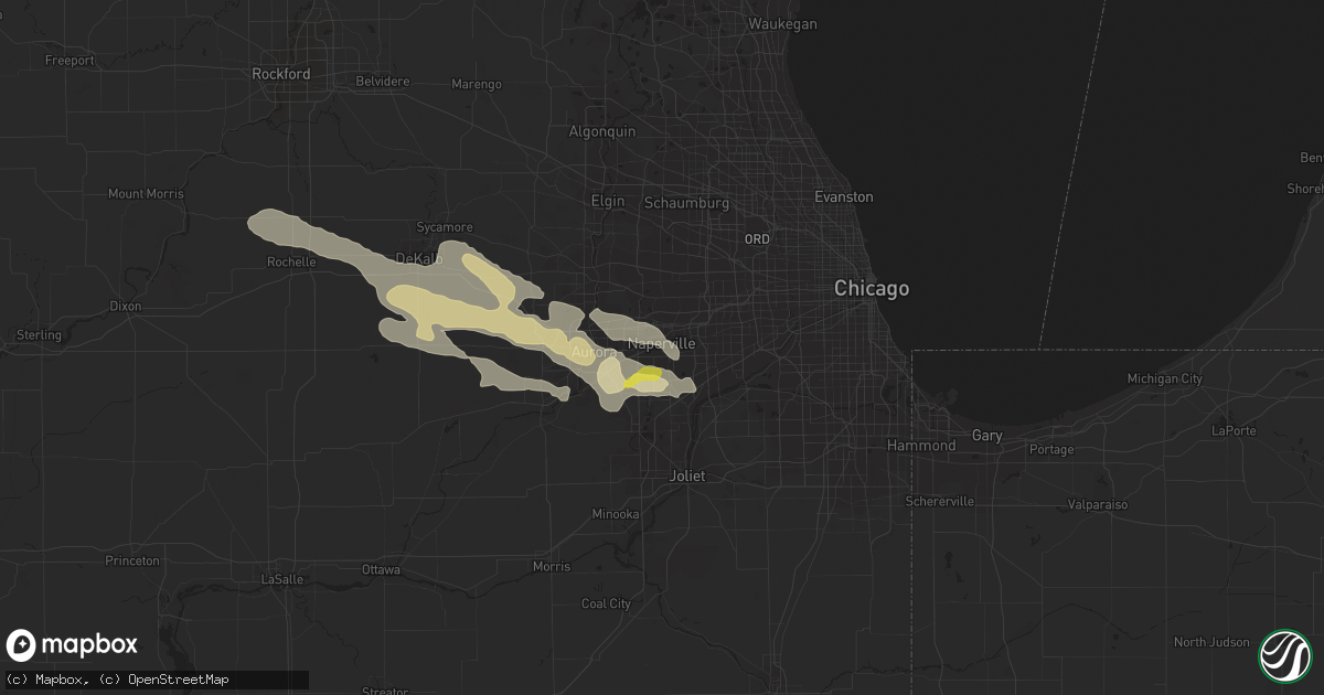 Hail map in Naperville, IL on July 23, 2022